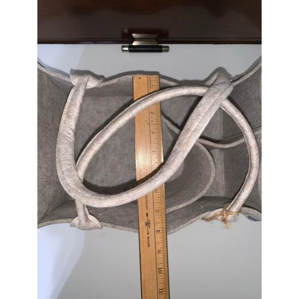 NWT Parker Baby Co Felt Diaper Caddy Oatmeal Heather Gray Nursery Organizer